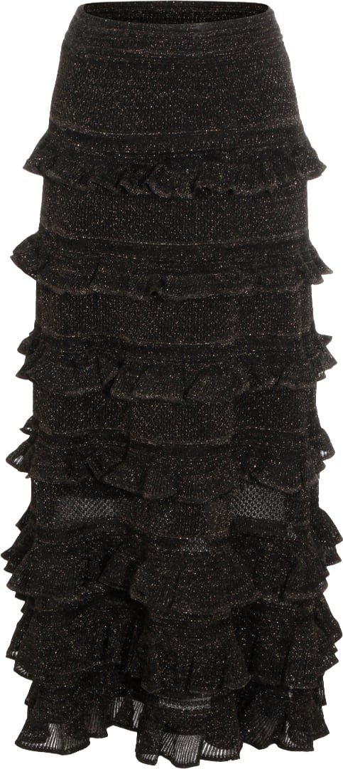 Zimmermann Metallic Black Cotton Skirt Zwart