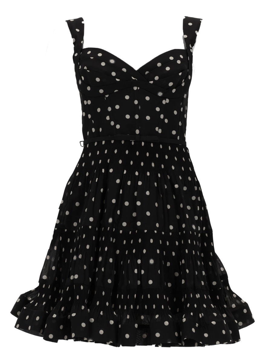 Zimmermann Polka Dot Polyester Ruffled Skirt Mini Dress Zwart