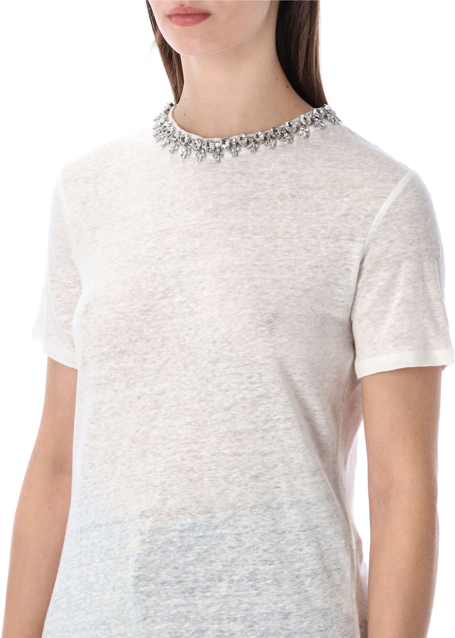 Zimmermann Zimmermann Embellished linen tee Neutraal