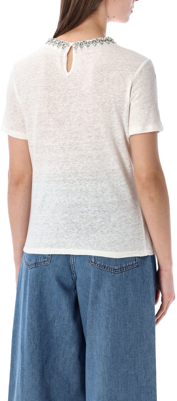 Zimmermann Zimmermann Embellished linen tee Neutraal