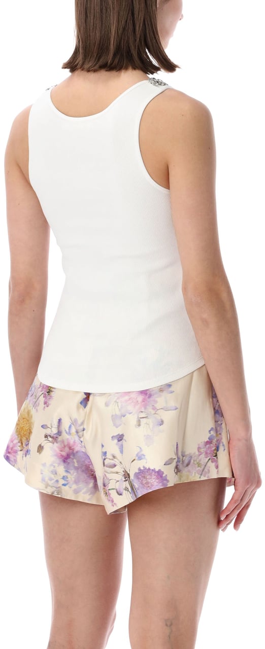 Zimmermann Strass Tank Top Bianco Wit