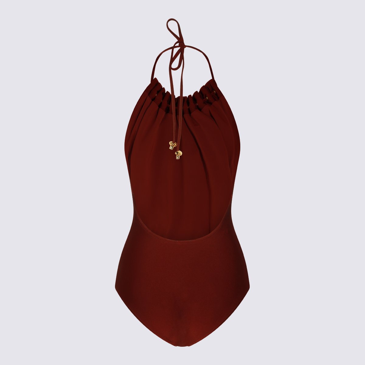 Zimmermann Halter Neck One-Piece Swimsuit with Gold Accents Rood
