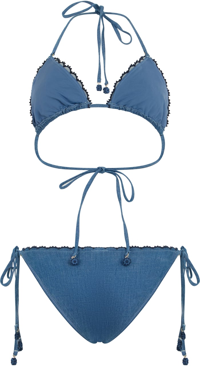 Zimmermann Two Piece Suit with Embroidery Blauw