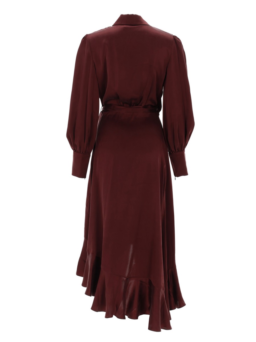 Zimmermann Silk Wrap Midi Dress Zwart