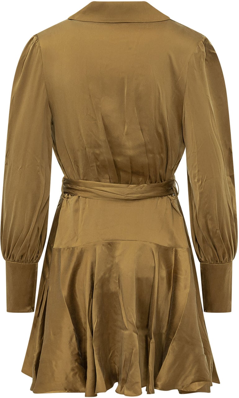 Zimmermann Abito Mini a Portafoglio Beige