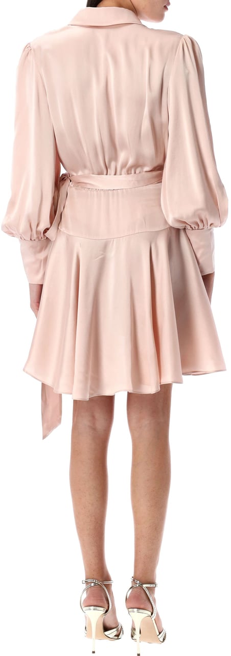 Zimmermann Wrap Silk Mini Dress Petal Roze