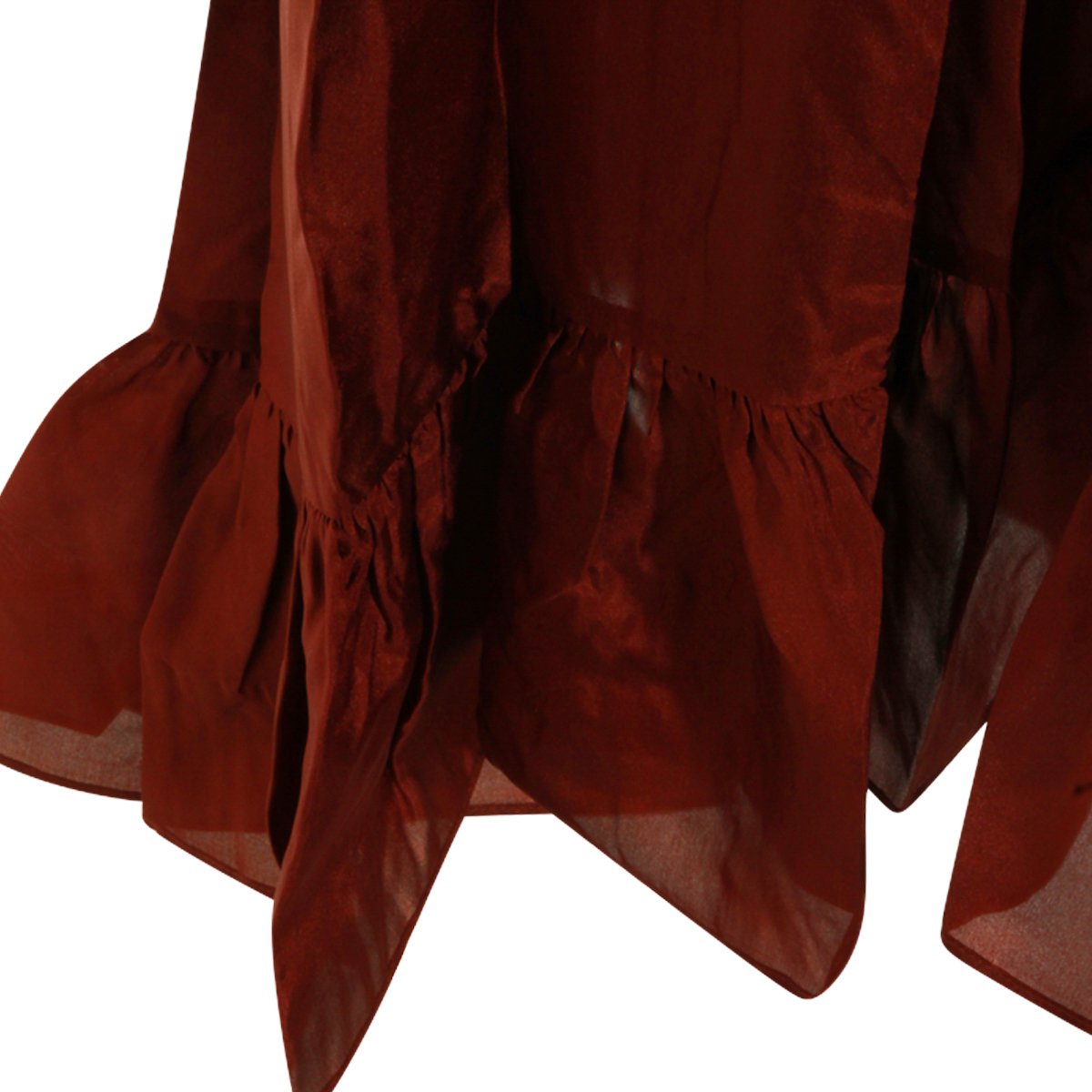 Zimmermann Maxi Red Silk Skirt With Ruffled Hem And Drawstring Waist Rood