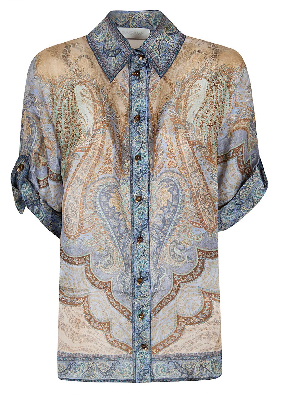 Zimmermann ZIMMERMANN Wanderlust Short Sleeve Shirt Divers
