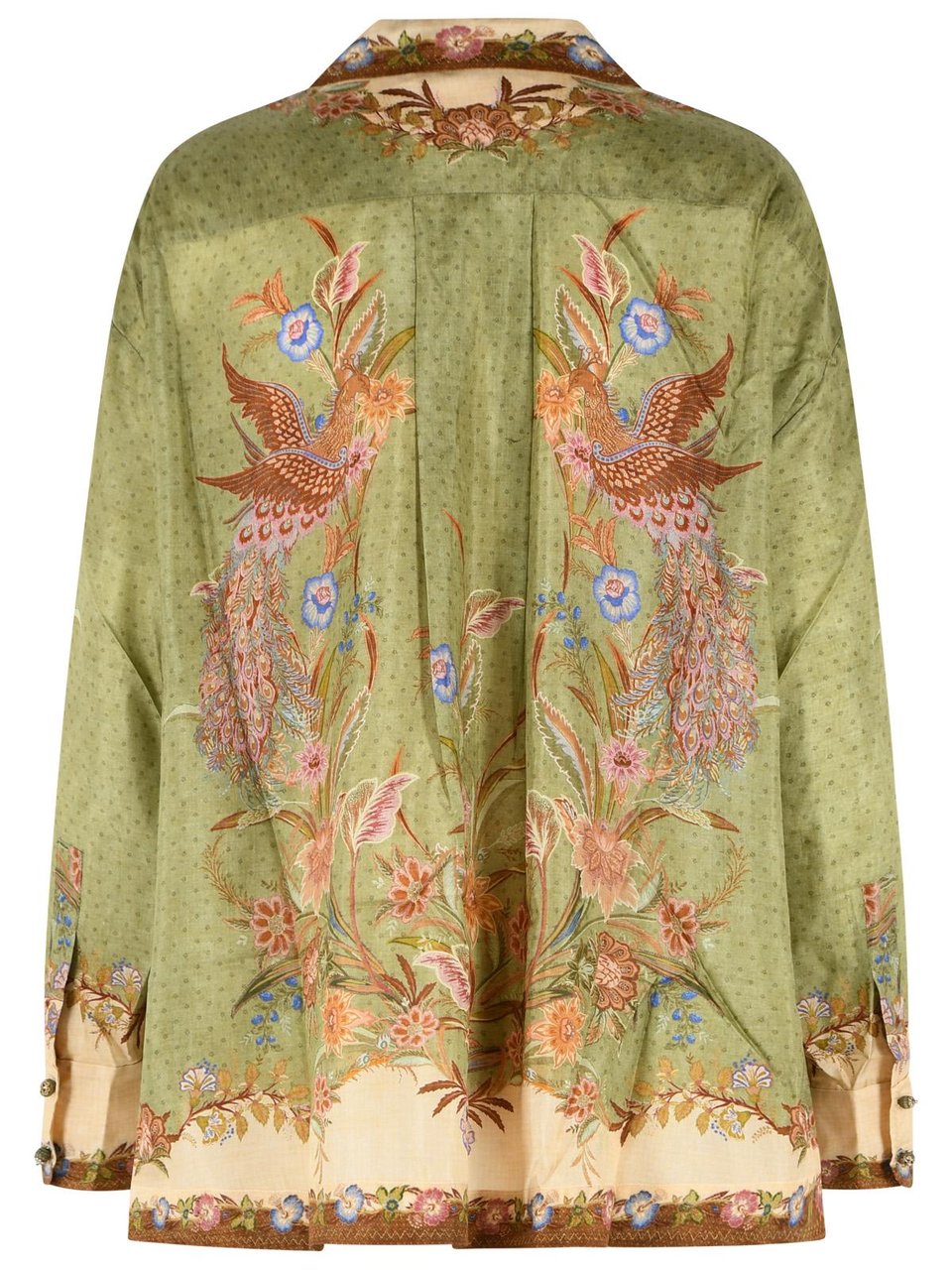 Zimmermann 'Indra' Khaki Silk Shirt Bruin