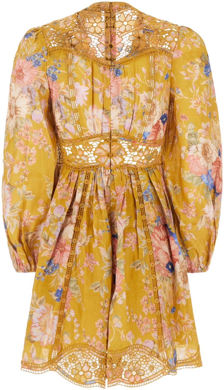 Zimmermann Zimmermann Printed linen August Plunge mini dress Divers