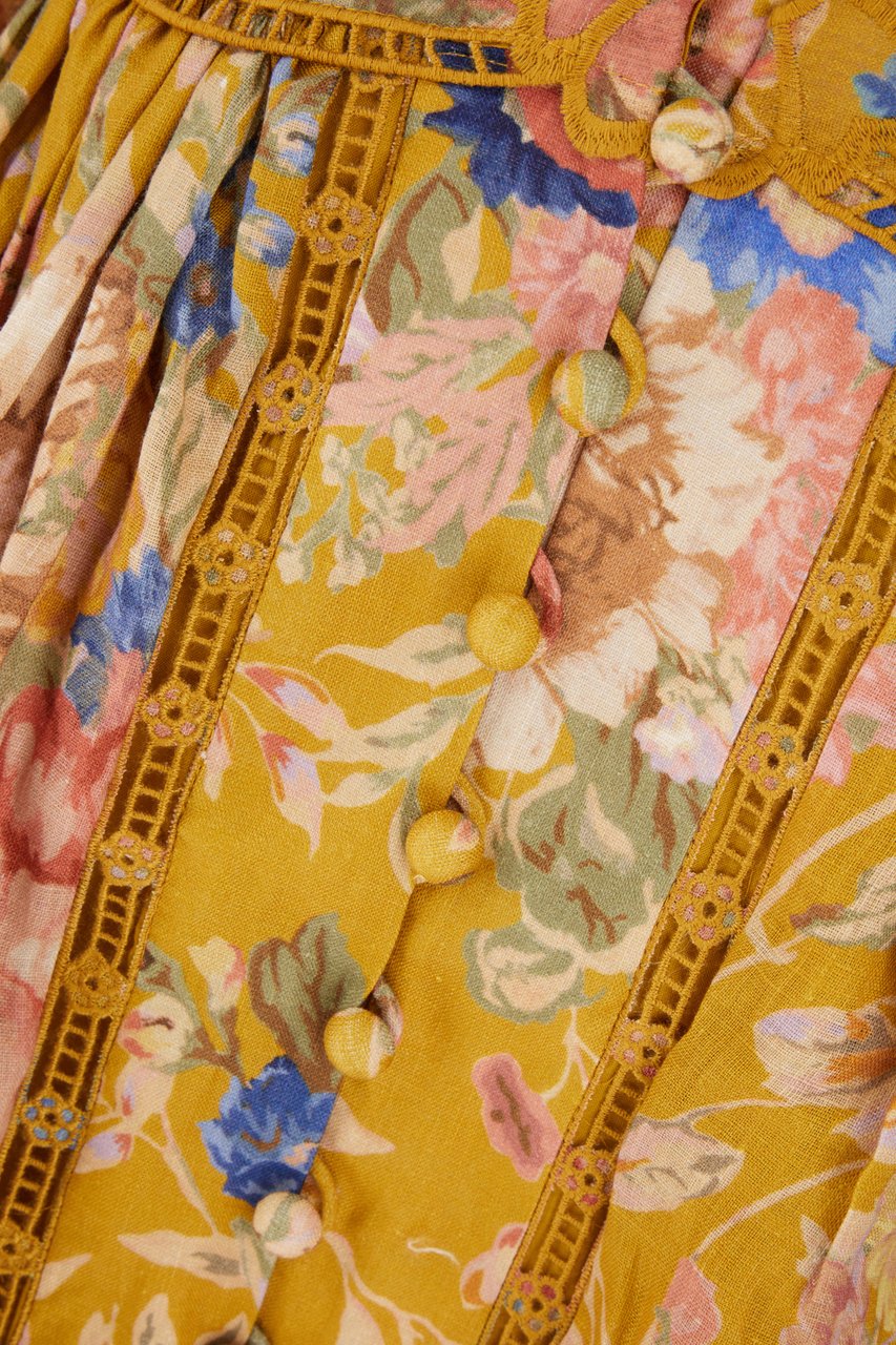 Zimmermann Zimmermann Printed linen August Plunge mini dress Divers