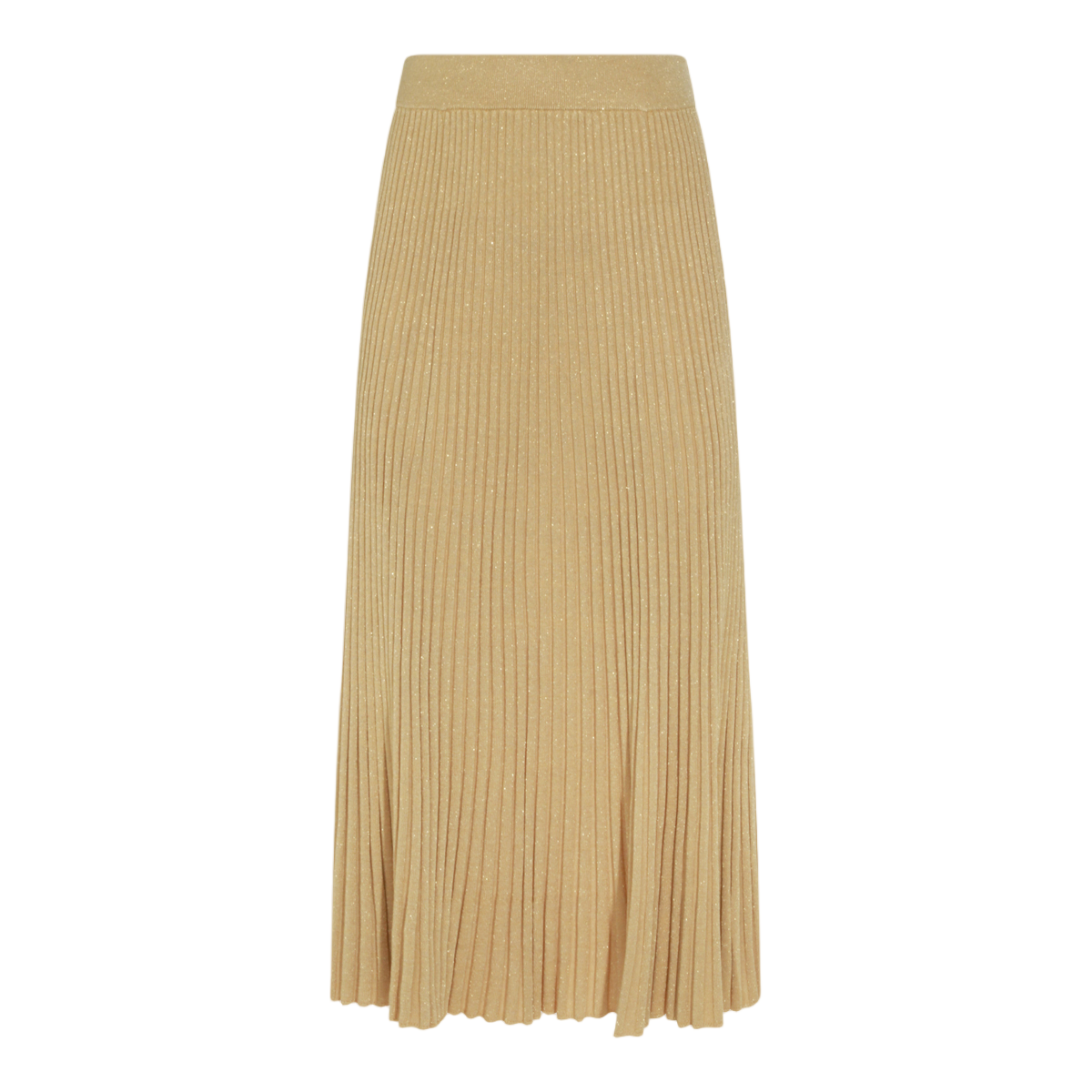 Zimmermann Midi Skirt with Ribbed Texture and Flared Hem Bruin