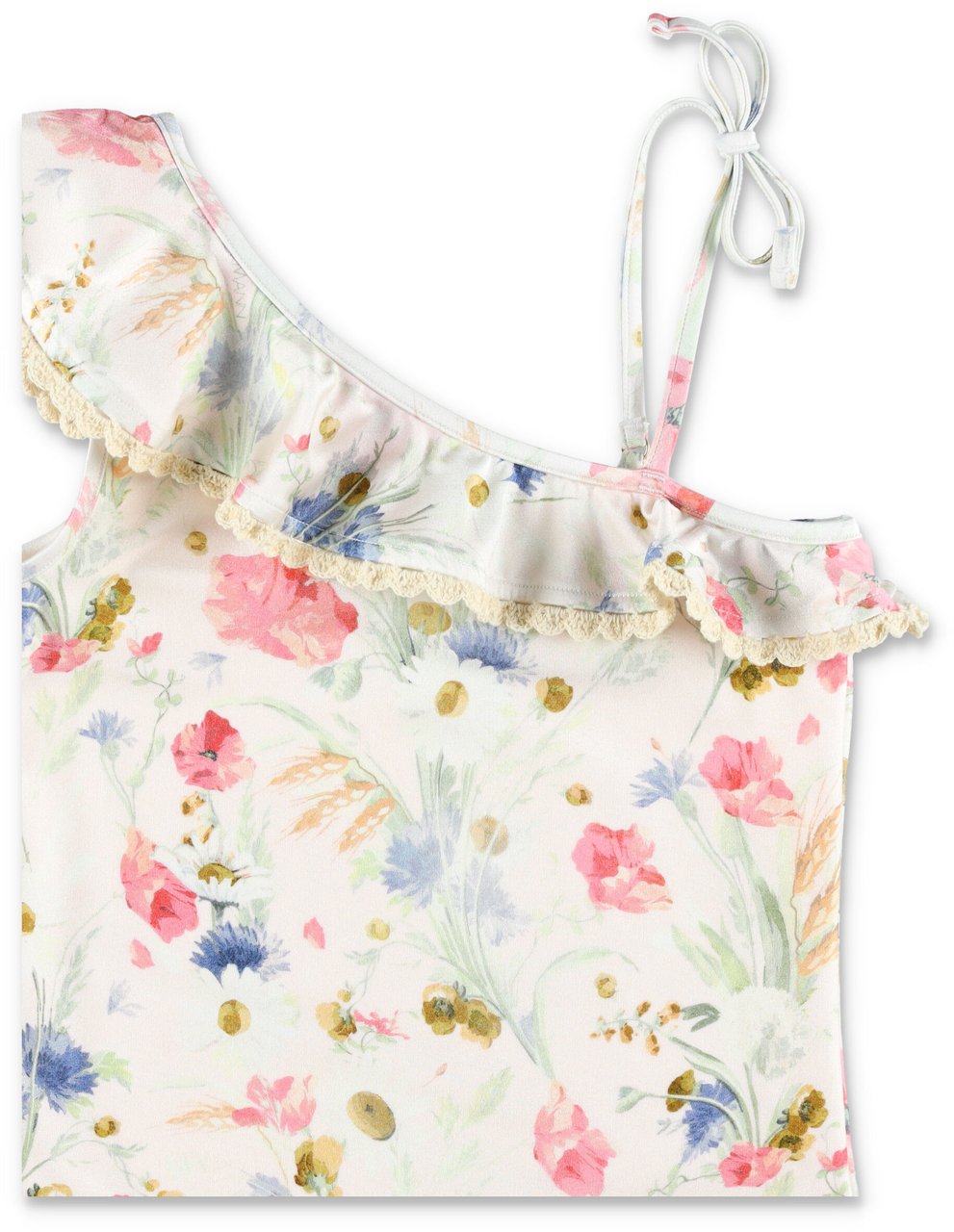 Zimmermann Lucky Frill Swimsuit Cream Floral Divers