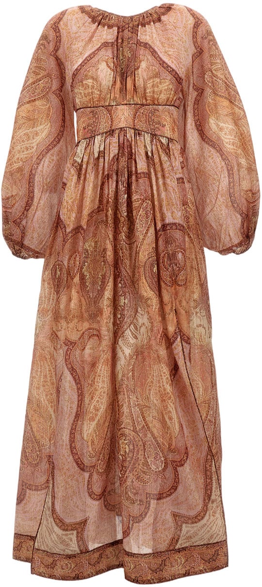 Zimmermann Long Sleeve Midi Dress Bruin