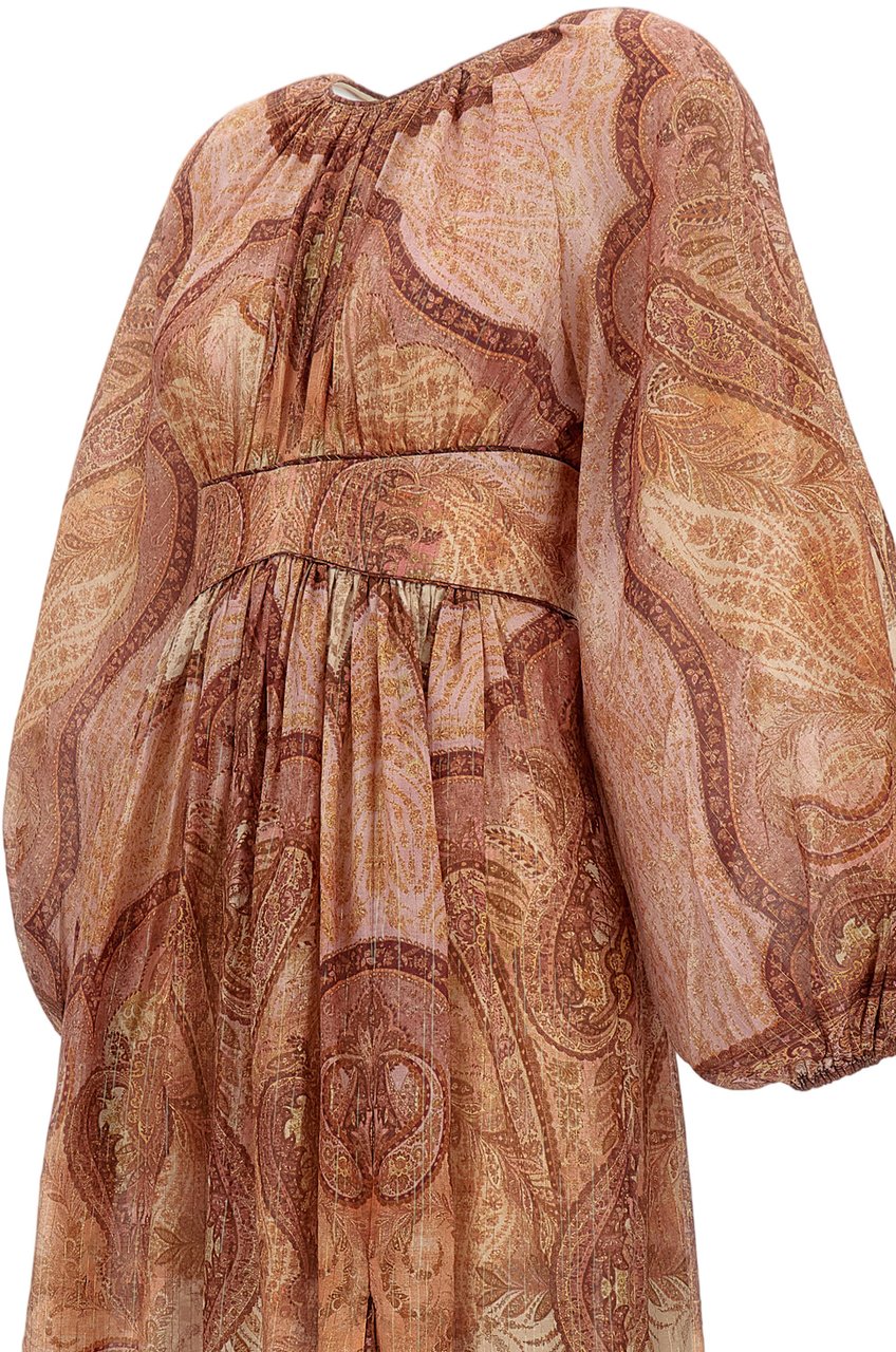 Zimmermann Long Sleeve Midi Dress Bruin
