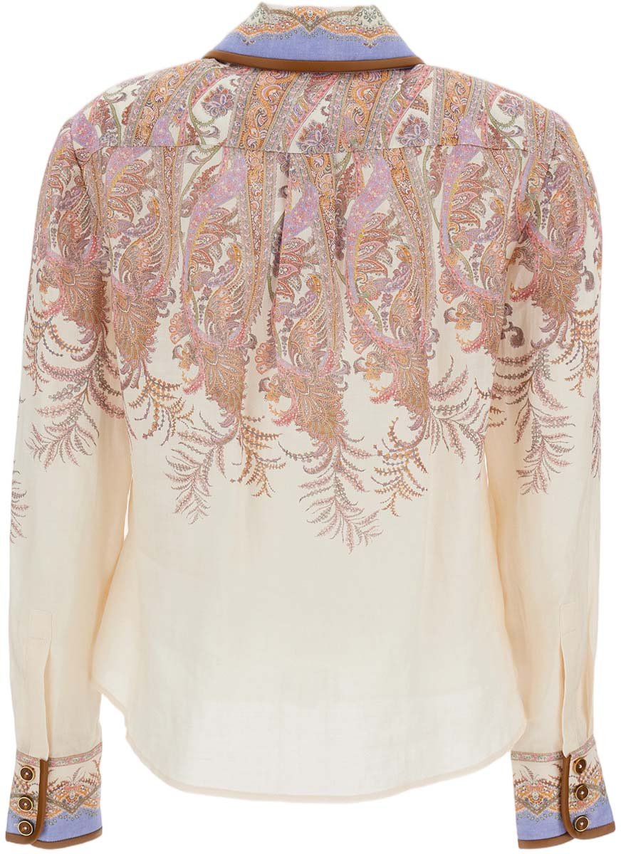 Zimmermann Cream Paisley Print Bodysuit Neutraal