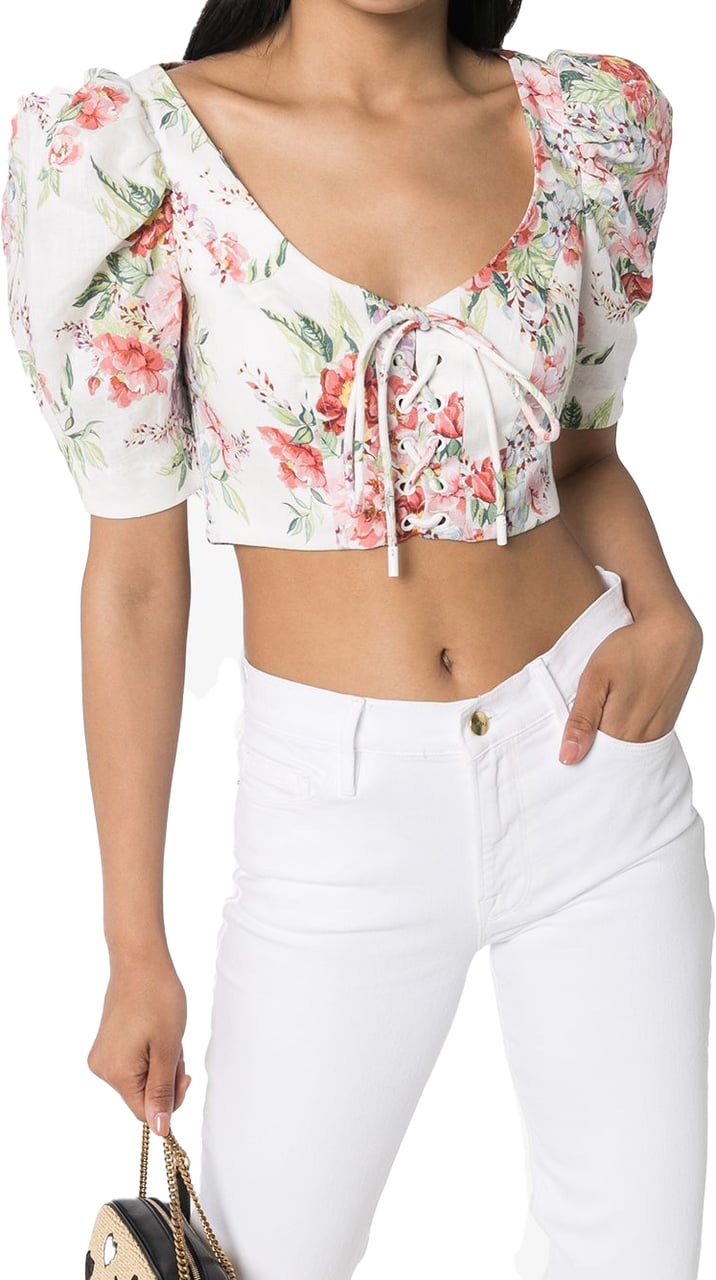 Zimmermann Bellitude Laced Crop Top Wit