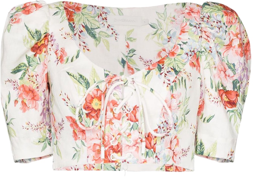 Zimmermann Bellitude Laced Crop Top Wit