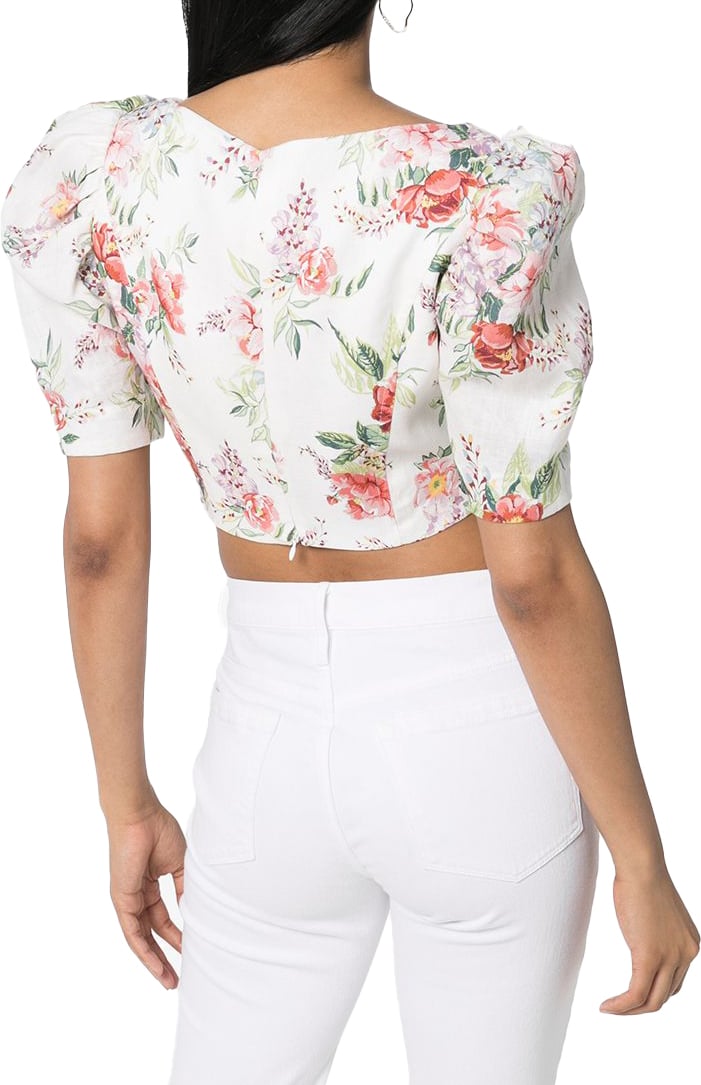 Zimmermann Bellitude Laced Crop Top Wit