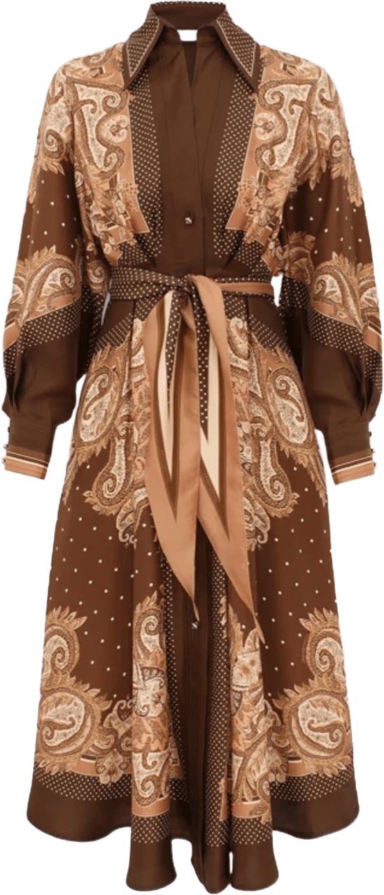 Zimmermann LUNA SHIRT DRESS Bruin