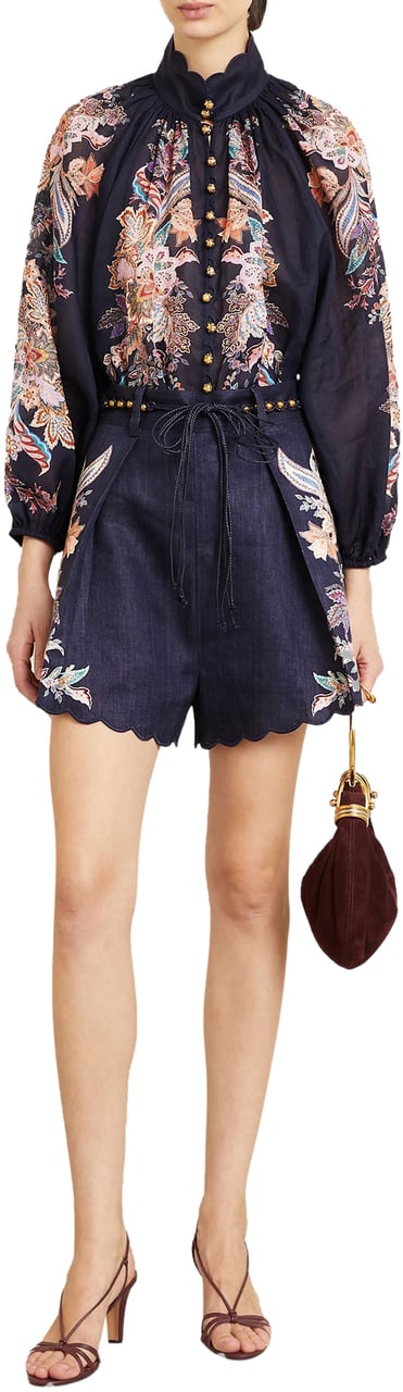 Zimmermann Rhiannon Billow Navy Dessin Blauw