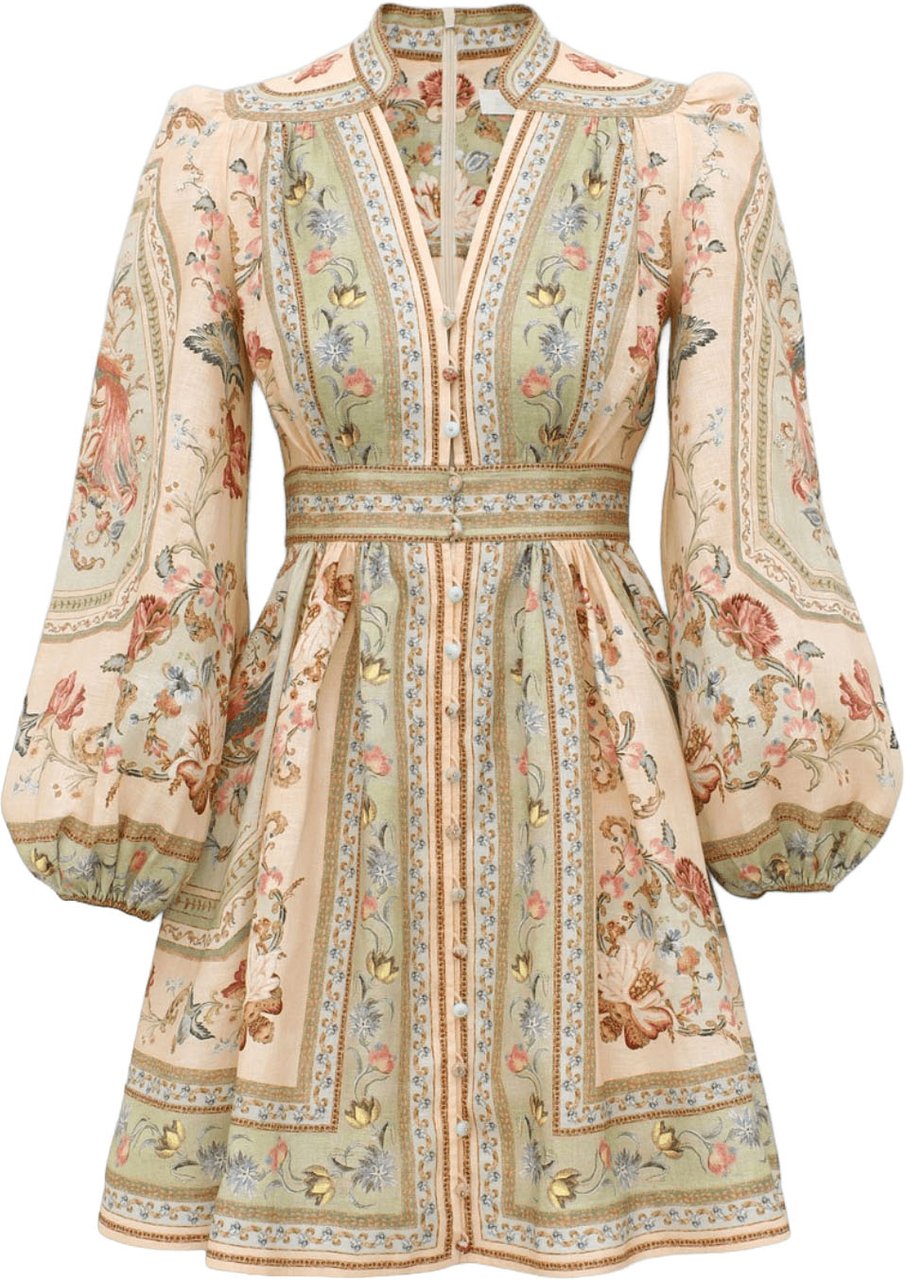 Zimmermann ROSELIGHT PLUNGE MINI DRESS Wit