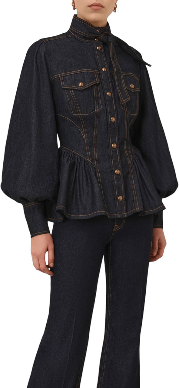 Zimmermann DENIM FITTED SHIRT Navy