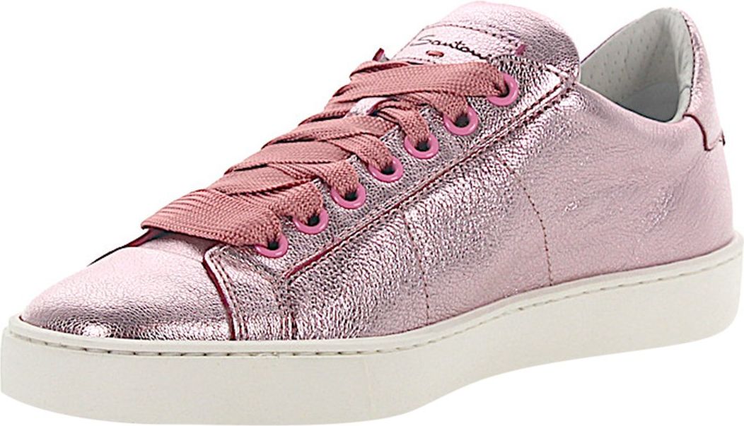 Santoni Women Low-Top Sneakers Logo Metallic Rose - Fiorano Pink