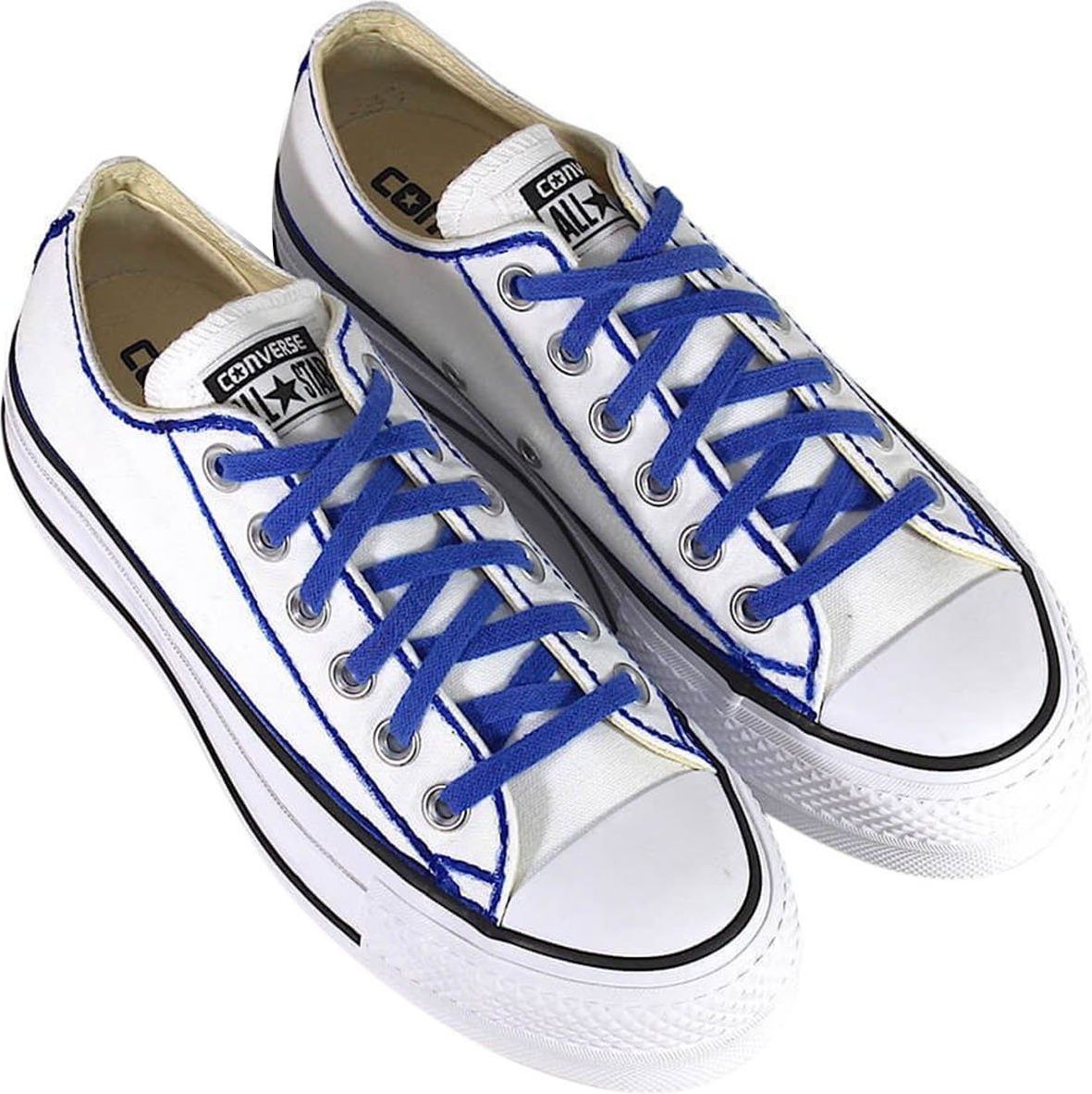 Converse All Star Platform White/blue Sneaker Ltd Ed White Wit