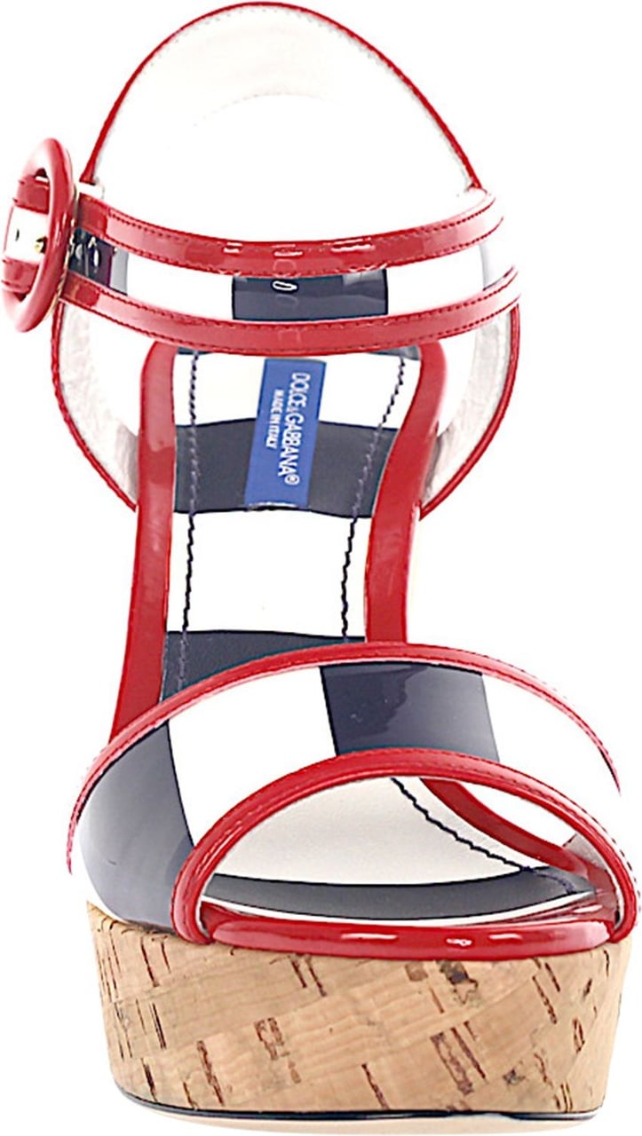 Dolce & Gabbana Women Wedge Sandals Blue-combo Red-combo - Pensacola Blauw