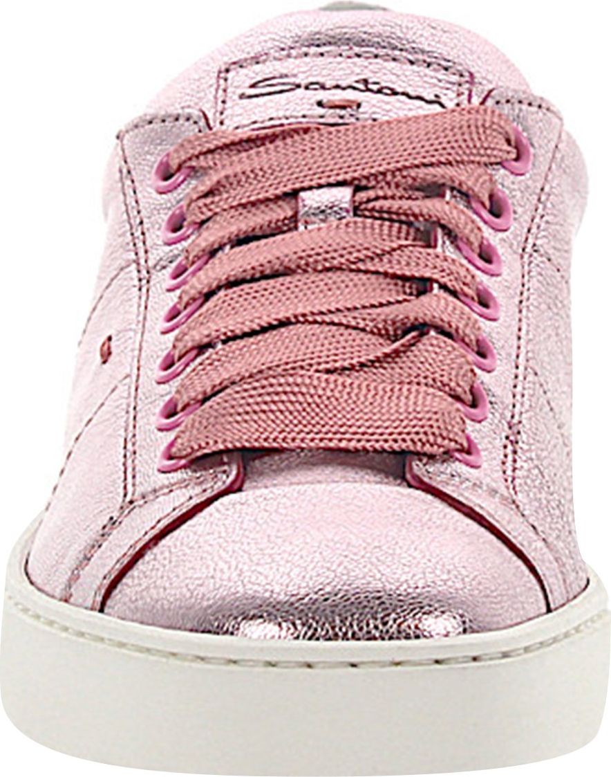 Santoni Women Low-Top Sneakers Logo Metallic Rose - Fiorano Pink