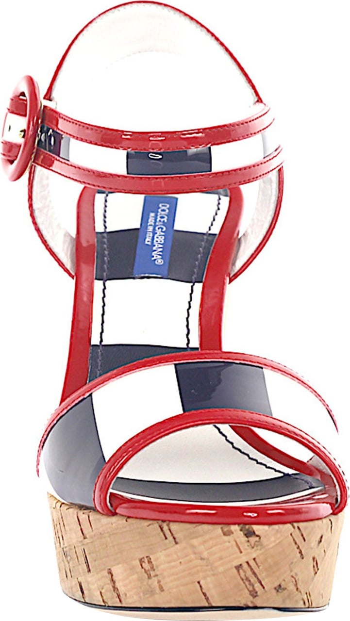 Dolce & Gabbana Women Wedge Sandals Blue-combo Red-combo - Pensacola Blauw