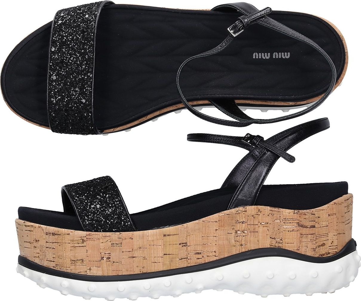 Miu Miu Women Platform Sandals - Kalkutta Zwart