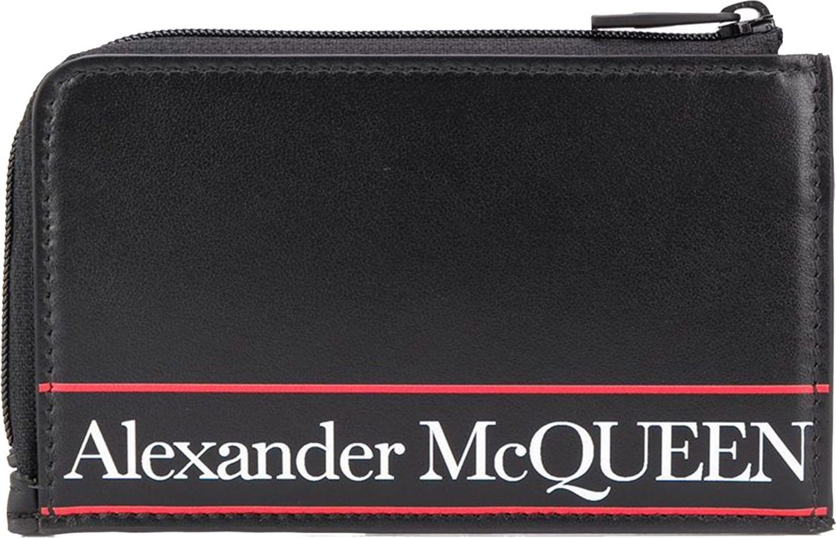 Alexander McQueen Logo Zip Wallet Zwart