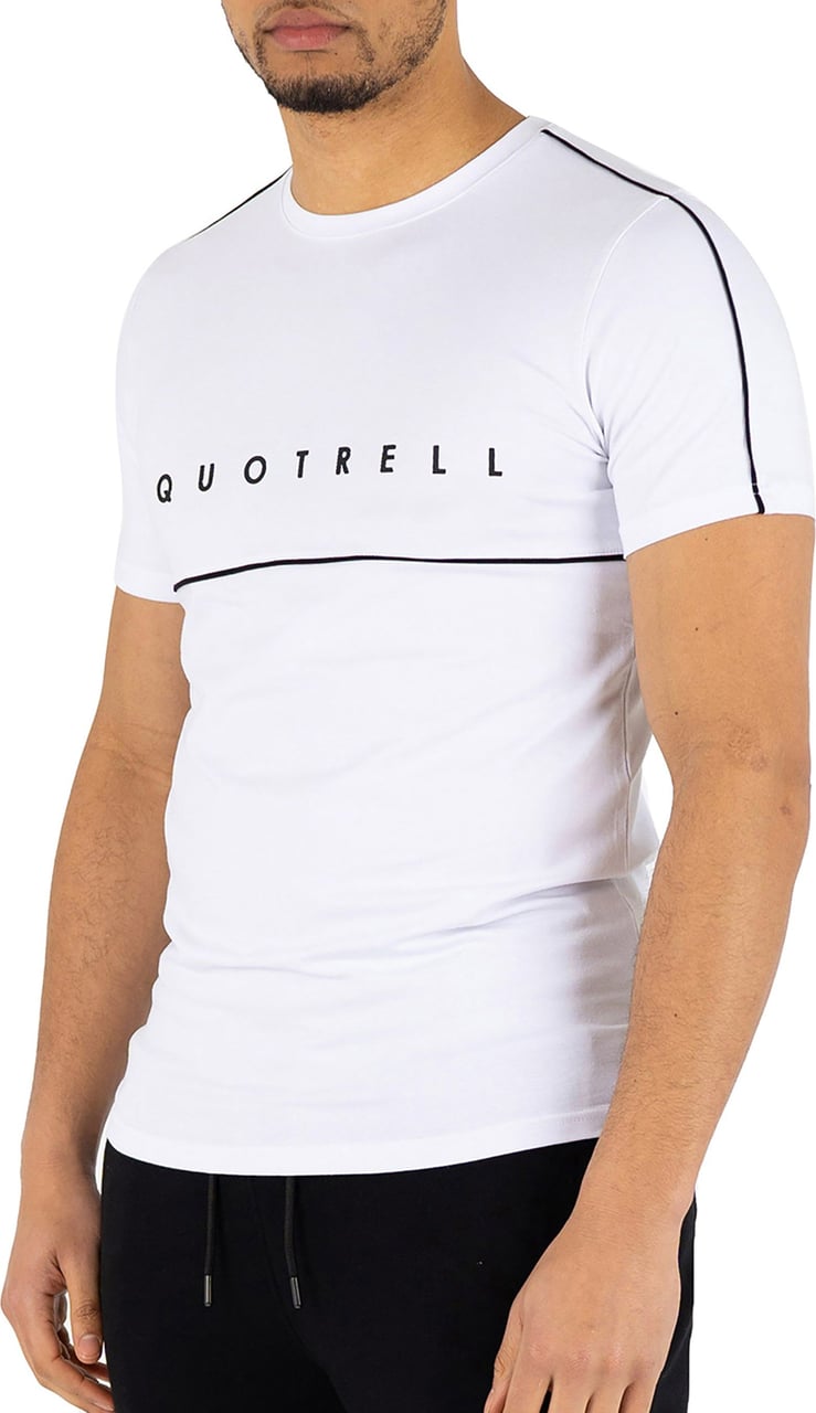 Quotrell Basic Striped T-shirt White Wit