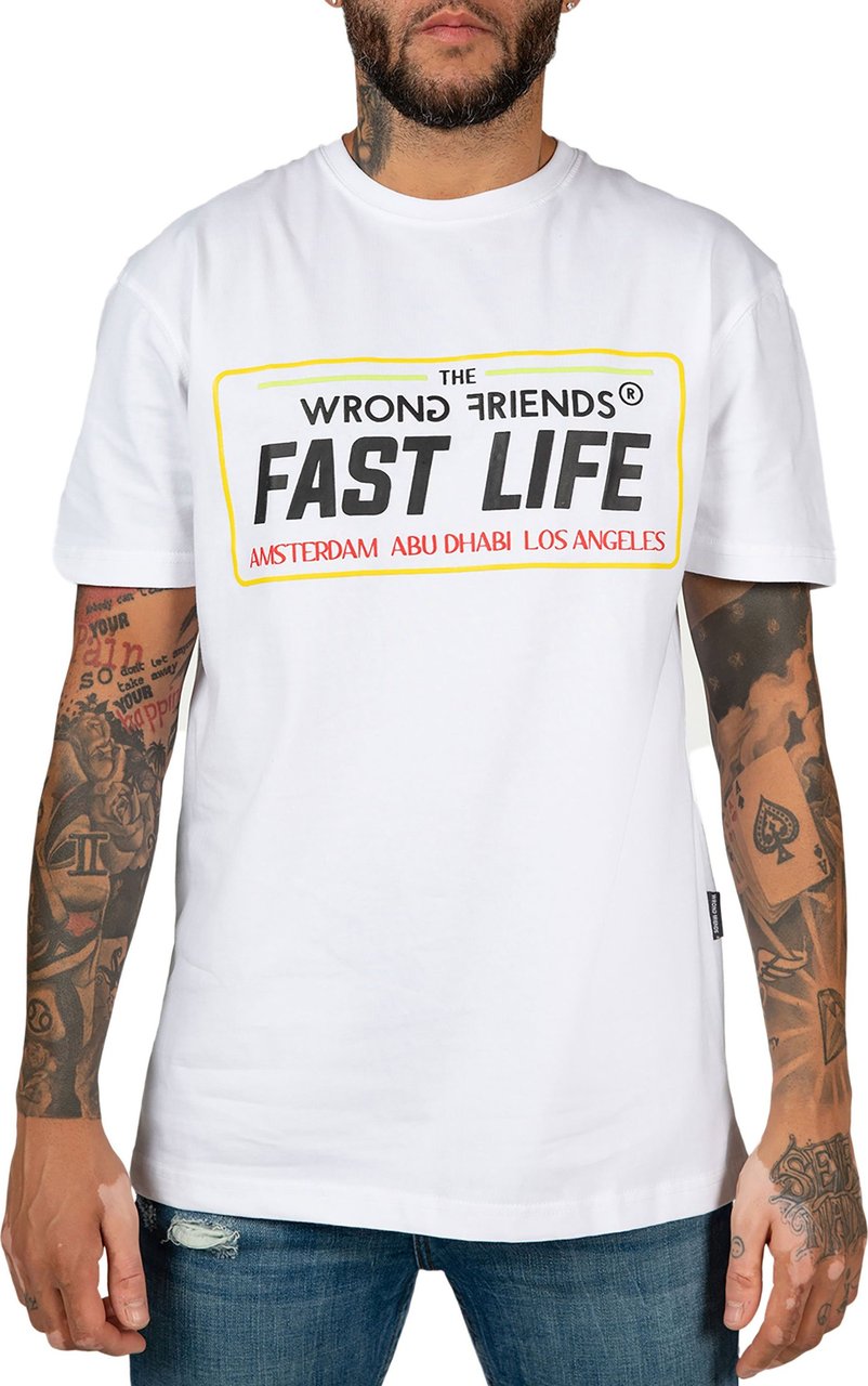 Wrong Friends Fast Life T-shirt - Wit Wit