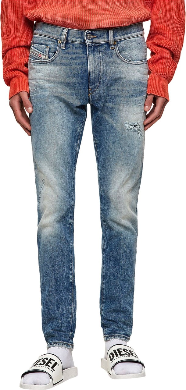 Diesel Jeans D-Strukt Slim Damaged Blue Blauw