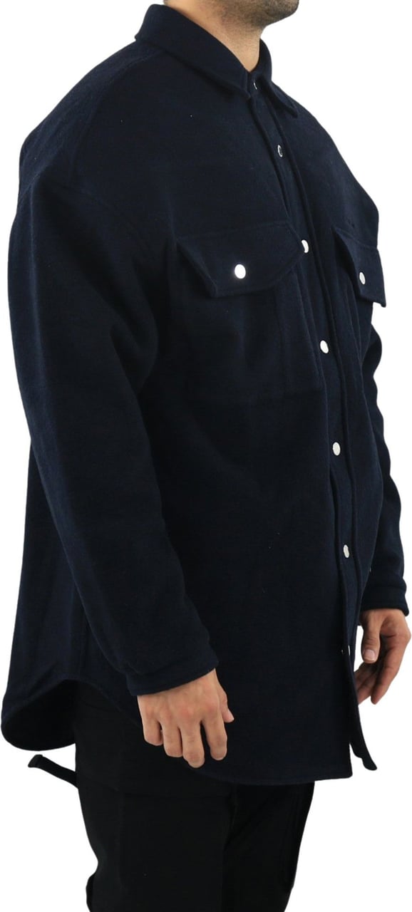 AMBUSH Oversized Shirt Coat Navy Blu Blauw
