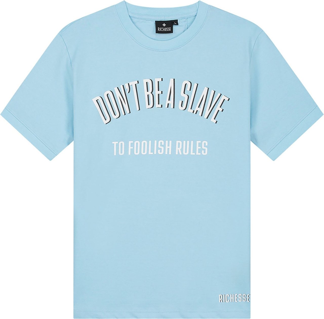 Richesse Rules Light Blue T-shirt Blauw