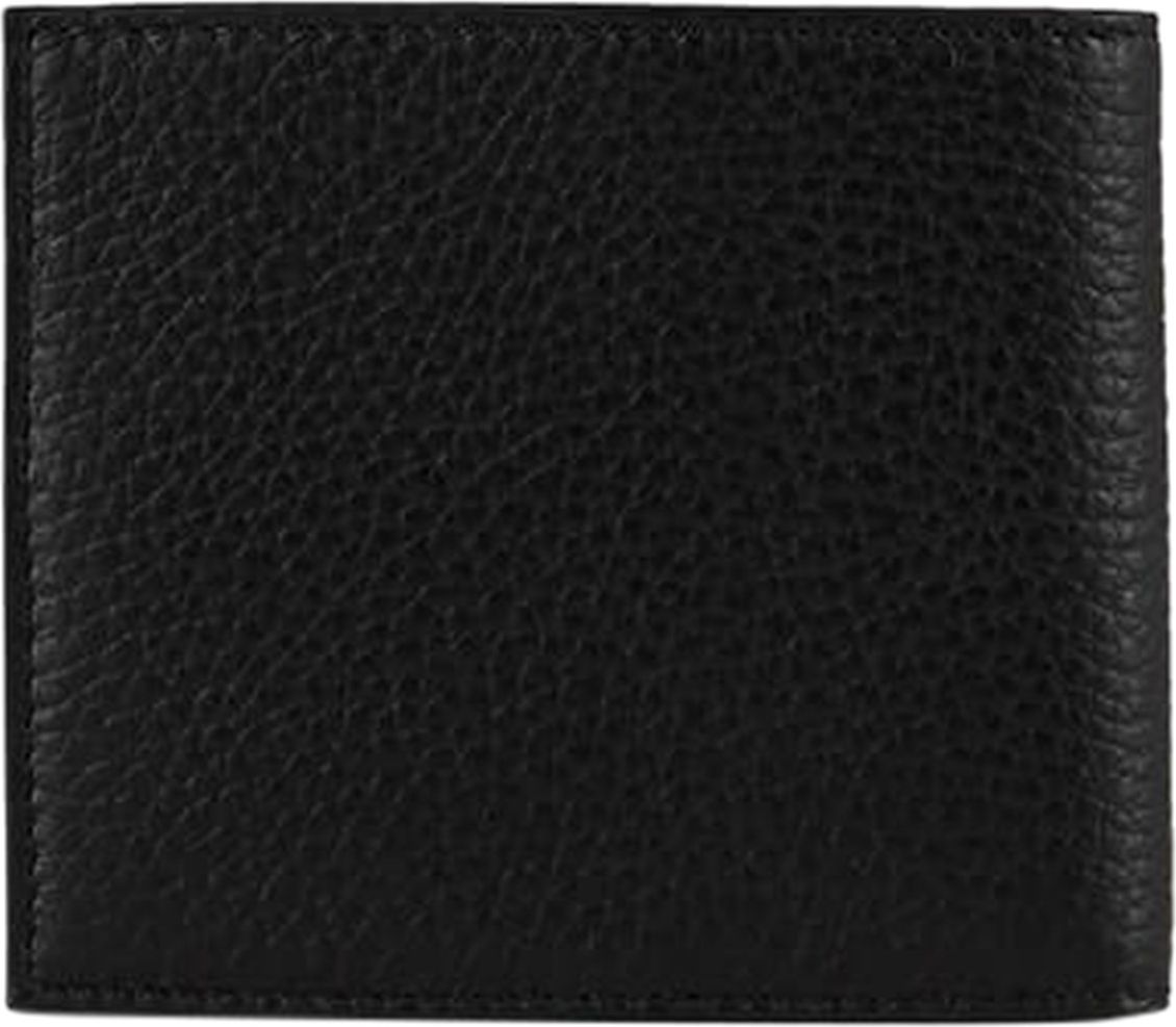 Emporio Armani Black Grey Leather Wallet Black Zwart