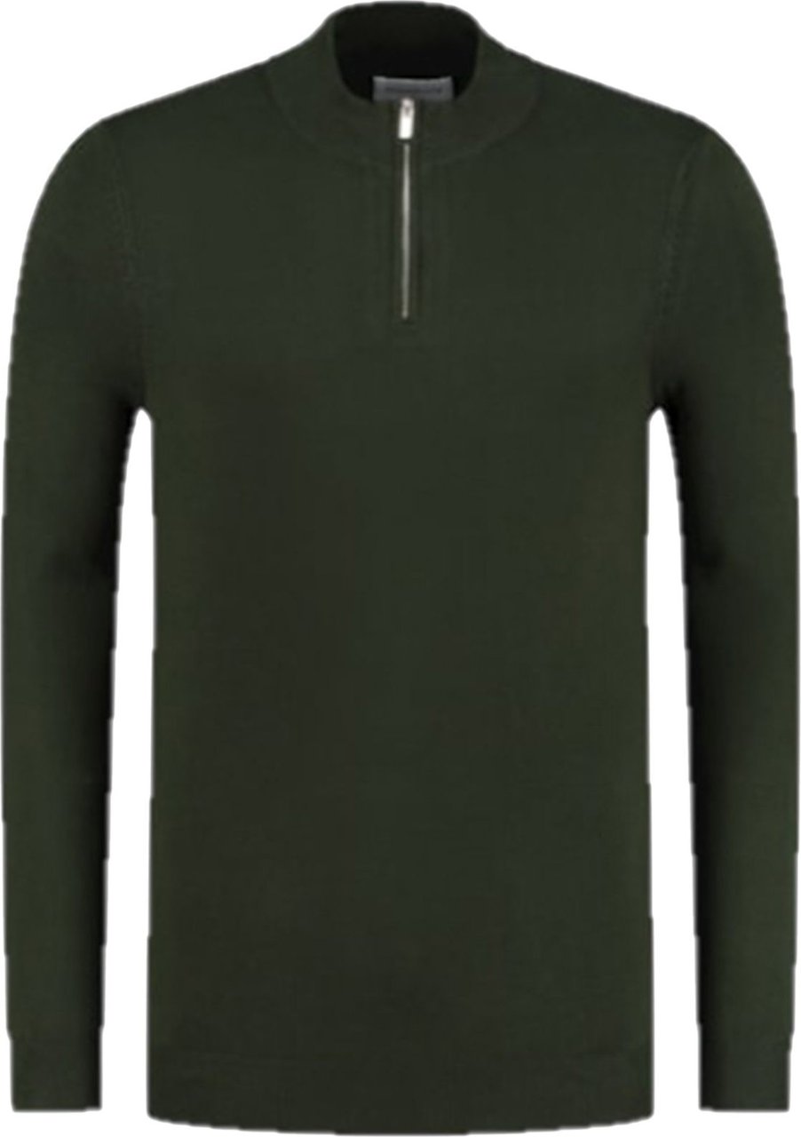 Purewhite Essential Sweater Half Zip Army Green Groen
