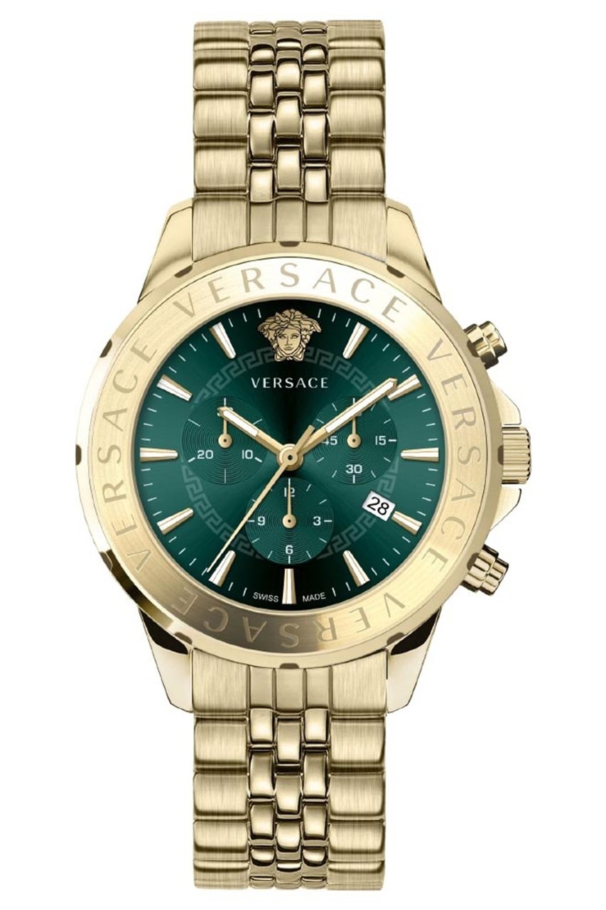 Versace VEV600619 Chrono Signature heren horloge goud 44 mm groen