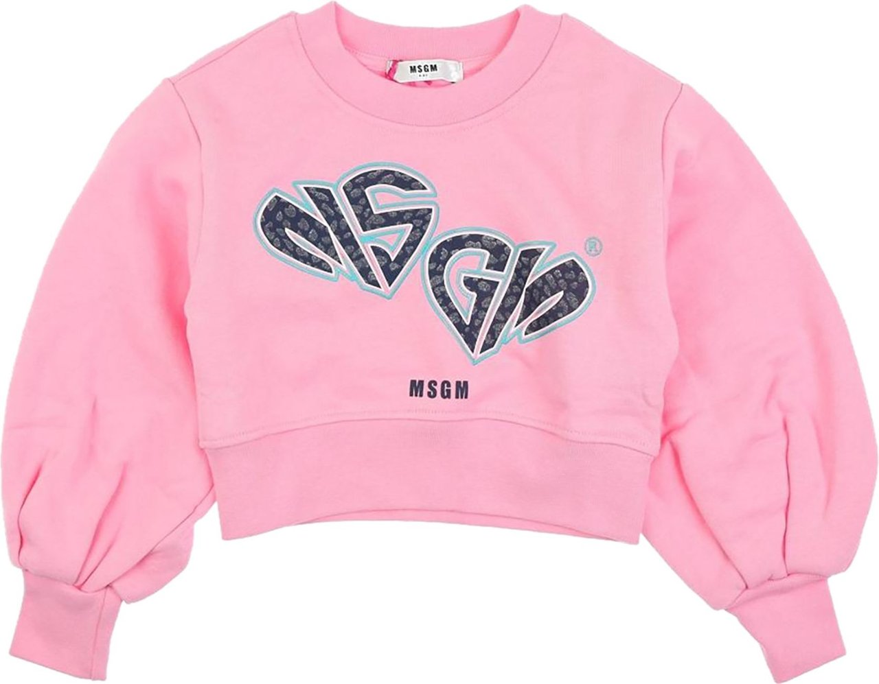MSGM Cropped Sweatshirt Girl Pink Roze