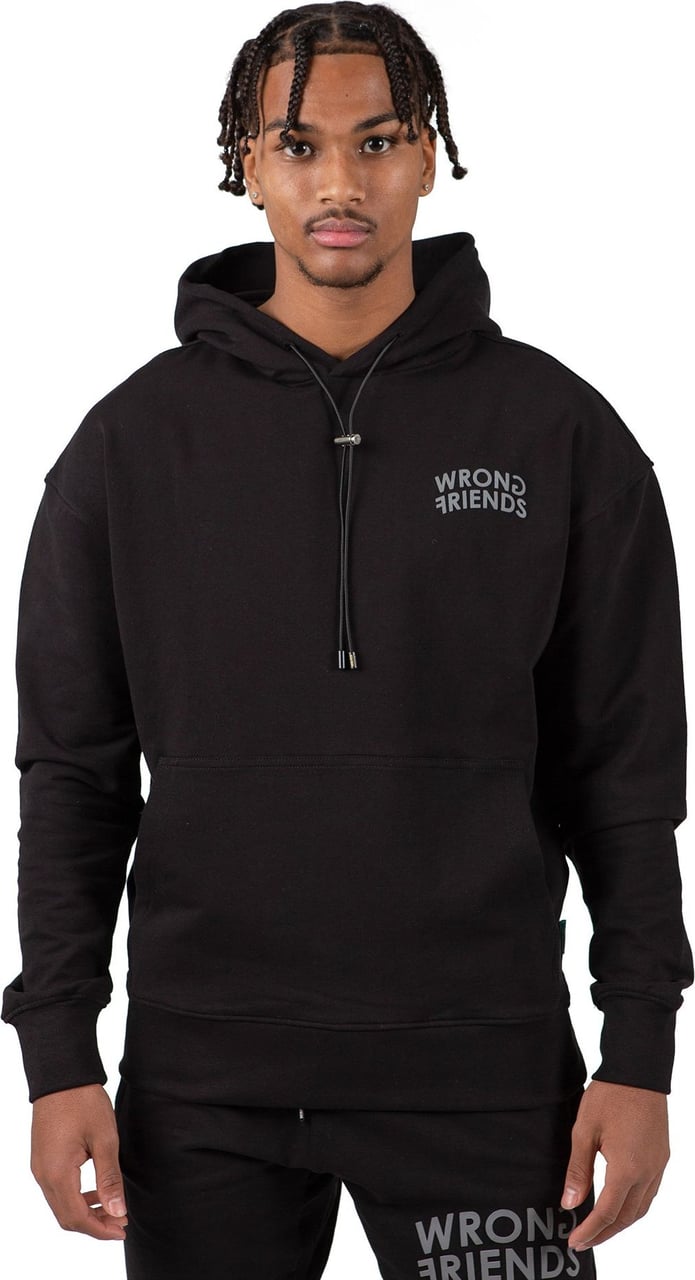 Wrong Friends Orlando oversized hoodie zwart Zwart