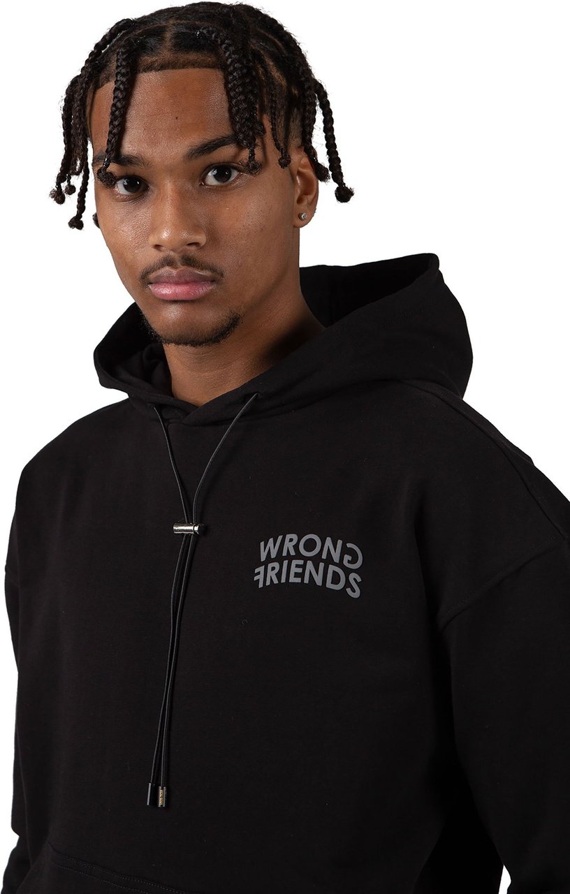 Wrong Friends Orlando oversized hoodie zwart Zwart