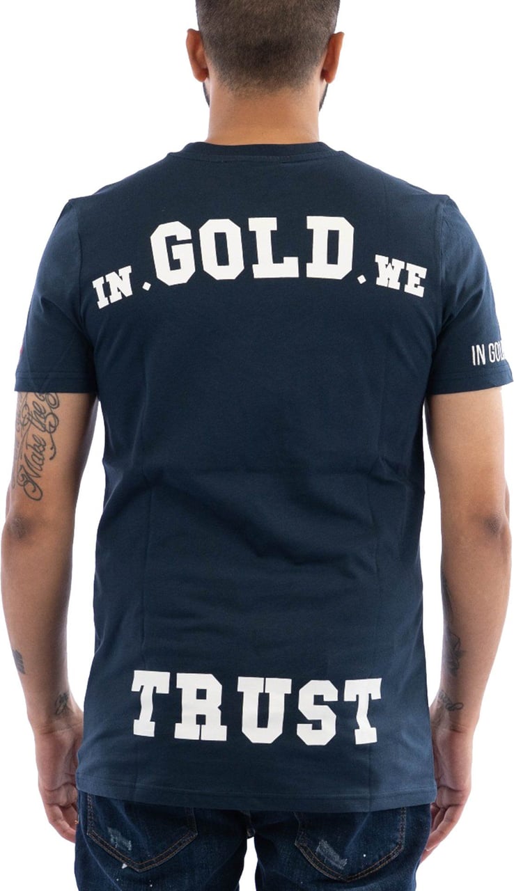 In Gold We Trust The Pusha T-shirt Blauw Blauw