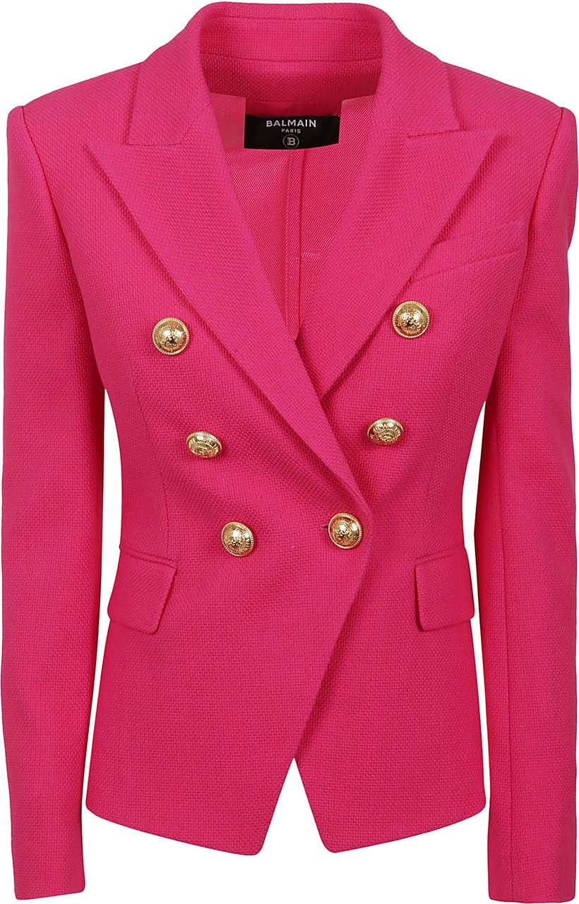 Balmain Btn Coton-Pique Jacket Roze
