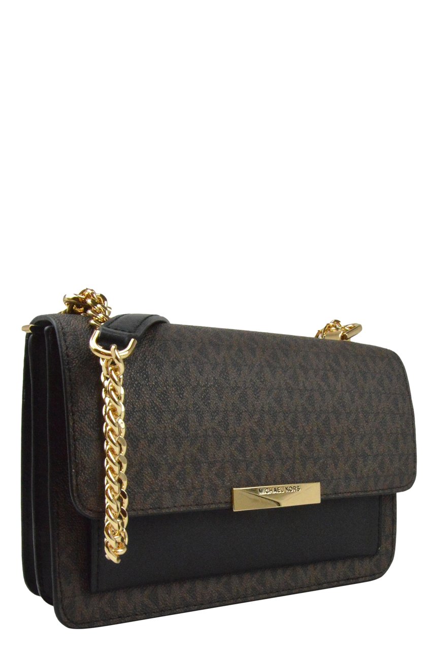 Michael Kors Jade Large Gusset Shoulder Bag Brown Black Vanaf €295,