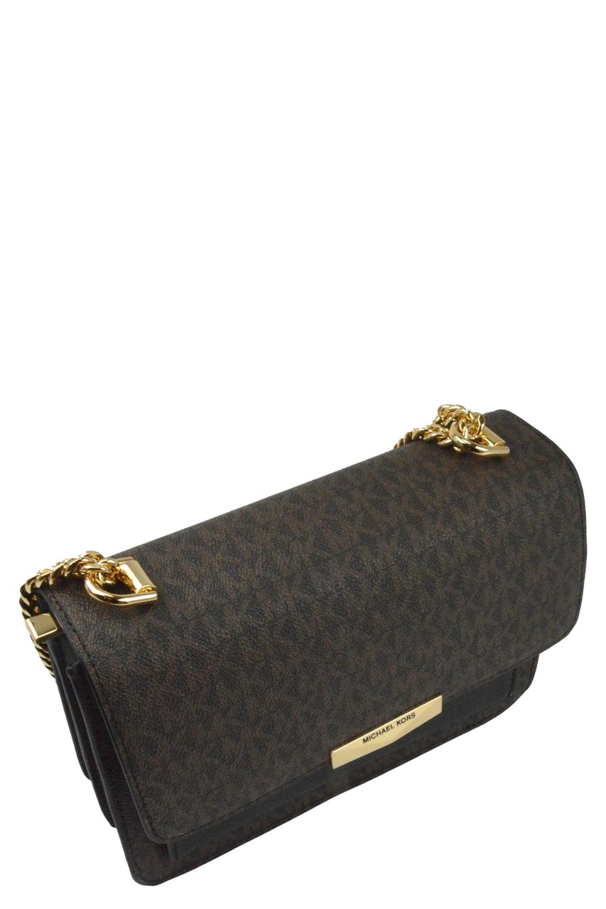 Michael Kors Jade Large Gusset Shoulder Bag Brown Black Vanaf €295,