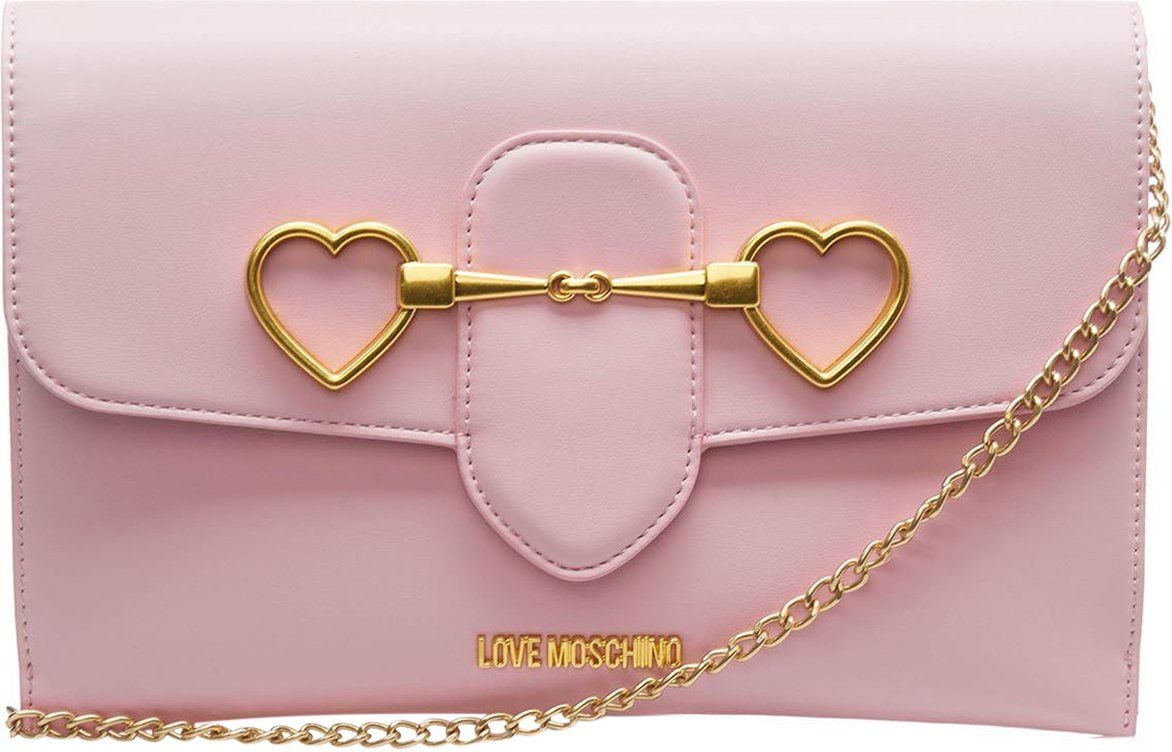 Love Moschino Clutch With Logo Pink Roze
